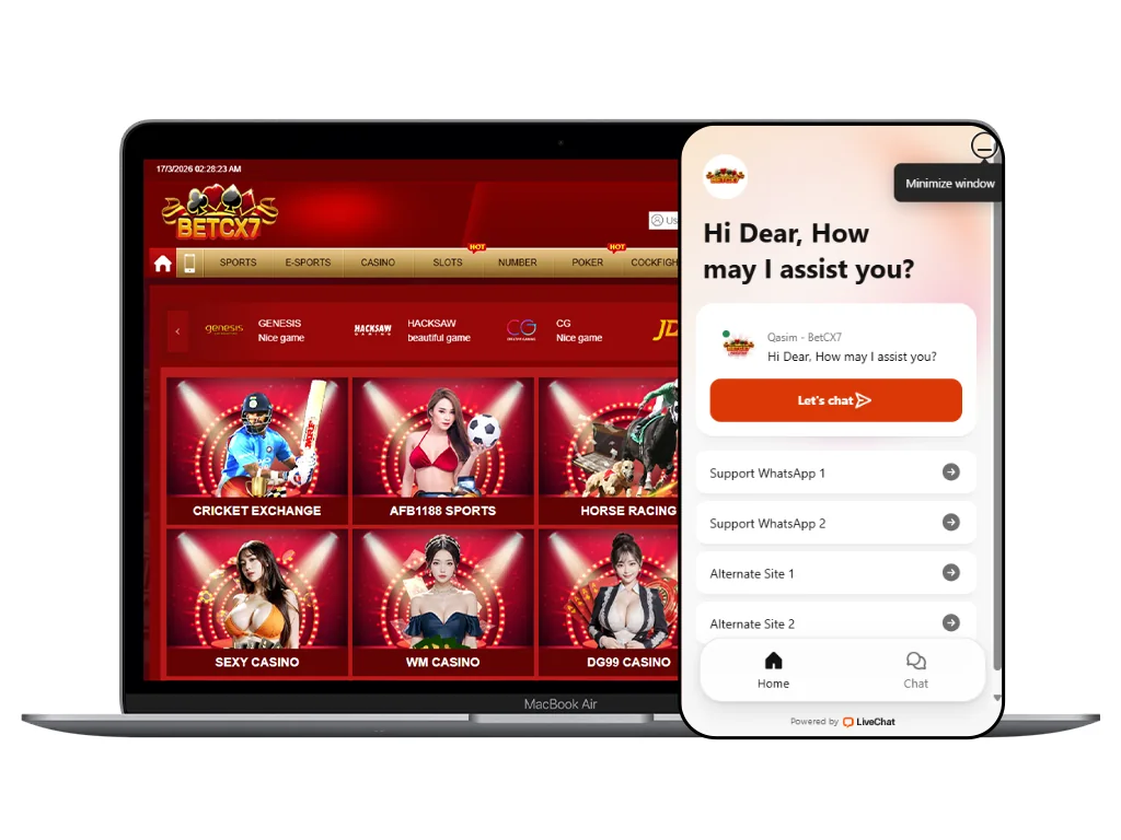 BetCX7 کسٹمر سپورٹ پاکستان